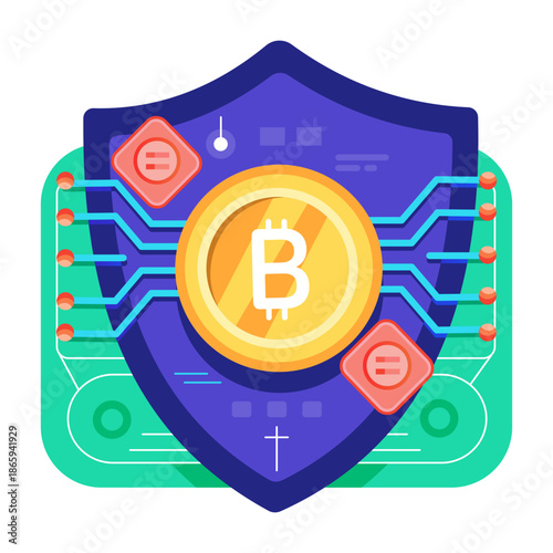 A flat style illustration representing crypto security