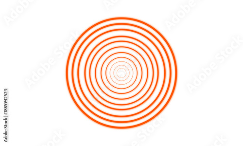 Red concentric ripple circles. Sonar or sound wave rings collection. Epicentre, target, radar icon concept. Radial signal or vibration elements.