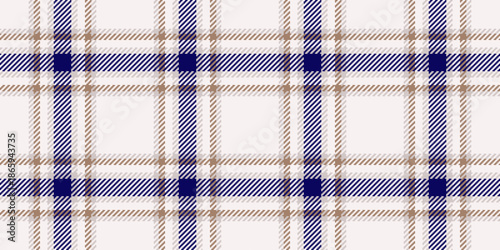 Royalty background plaid pattern, interior tartan vector texture. Carnival seamless check fabric textile in white and indigo colors.