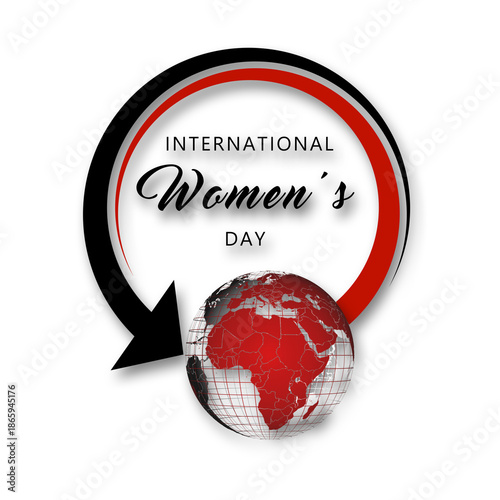 Abstract modern style international women's day Happy women's day greeting card - Celebrating women's day on march 8th with love - 3D Illustration