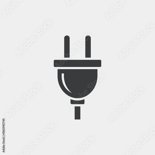 Modern electrical plug icon for technology and energy concepts