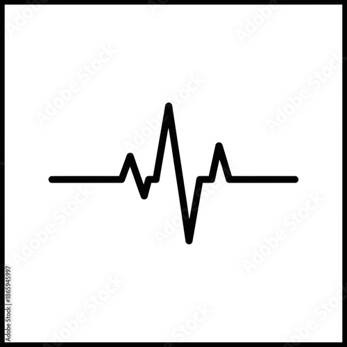 Ecg heartbeat line graph on white background