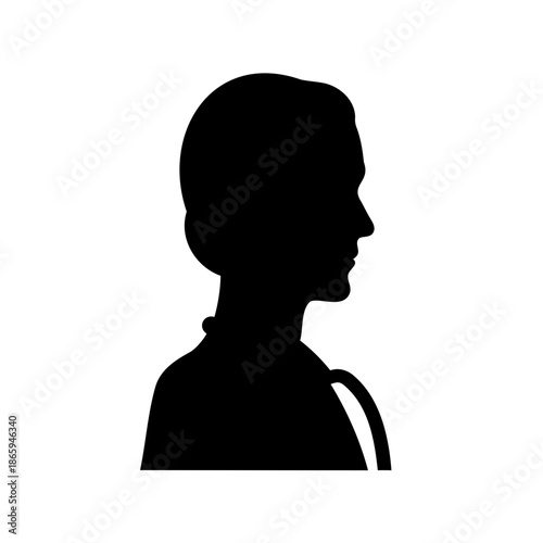 Elegant silhouette of a woman in profile with a sophisticated hairstyle