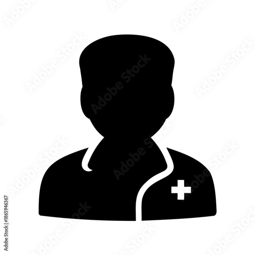 Silhouette of a healthcare professional, embodying care and dedication for patients