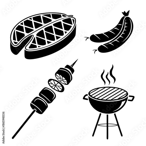Bbq and grilling icons