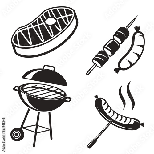 Bbq and grilling icons