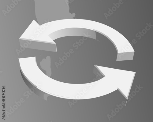 A grayscale image showcasing two curved arrows forming a circular cycle