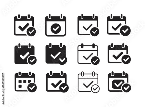 Debt Payment Icon Set. Paying off debts and credit obligations. Icon set. Set Logo of Paying off debts and credit obligations: calendar due-date. harmonious