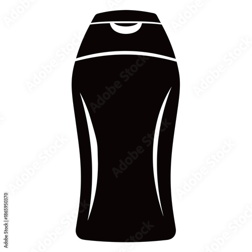 Minimalist black and white hair conditioner bottle icon vector illustration for beauty salon and hair care product branding.