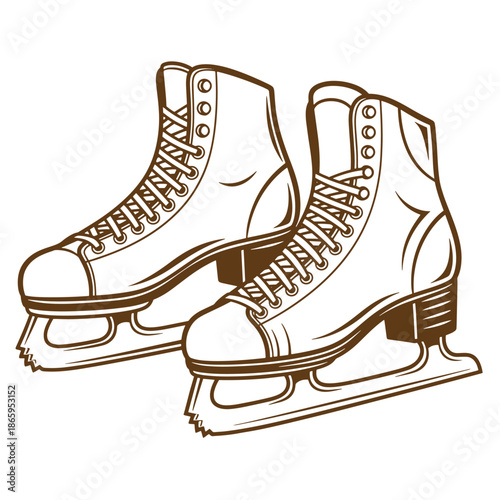 ice skates with blades for skating on ice rinks and frozen ponds recreational activity