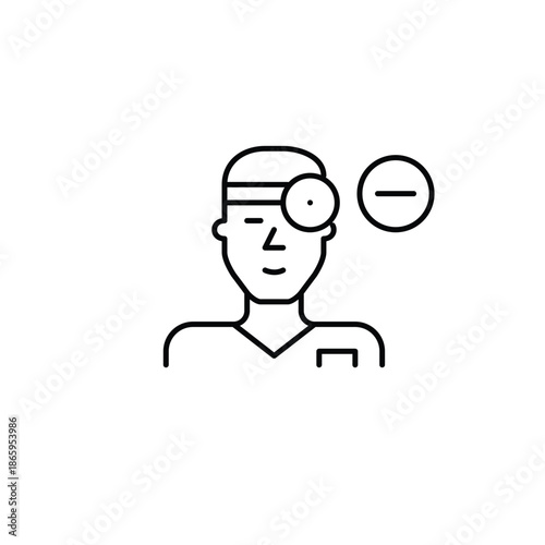 with stethoscope and minus. Appointment cancelled, time unavailable. Pixel perfect, editable stroke vector icon