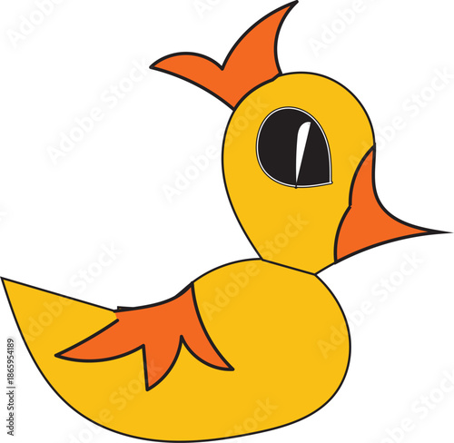 Cute cartoon yellow duck illustration