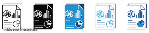 Lab report icon set in multiple styles