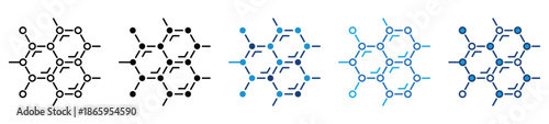 Molecule icon set in multiple styles