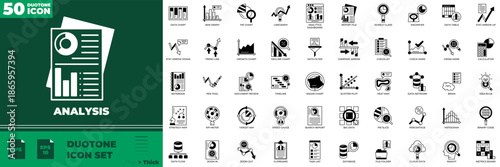 Analysis Duotone Editable Icons set