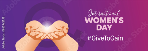  International women's day concept vector illustration. 2026 women's day campaign theme - #GiveToGain