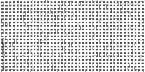 Black and white abstract geometric pattern with overlapping lines and squares