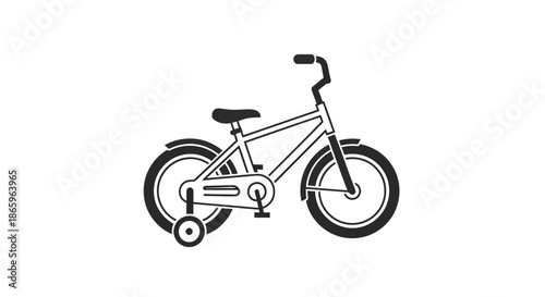 Classic Childrens Bicycle with Training Wheels.