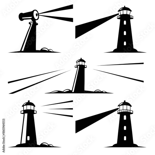 Collection of lighthouse illustrations