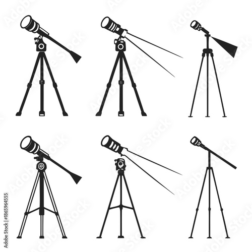 Telescope on tripod illustrations