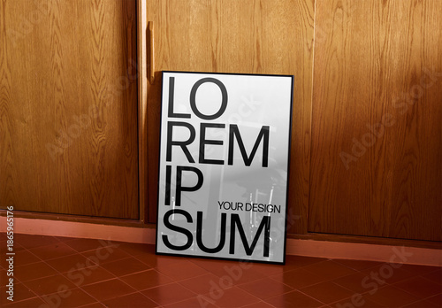 Mockup Of Customizable Black Framed Poster