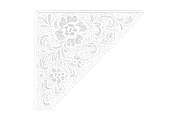 White lace floral corner border design element