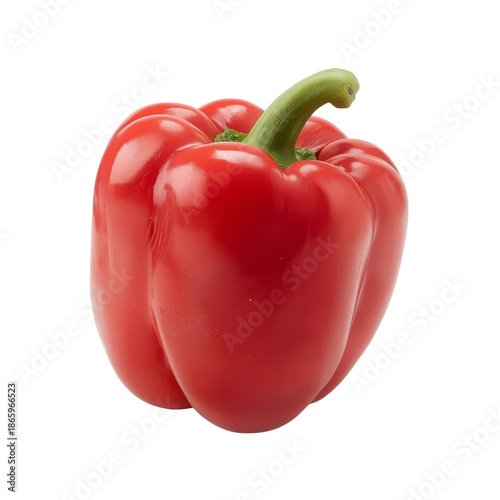 Red Bell Pepper on a White Background Ready for Cooking or Snacking
