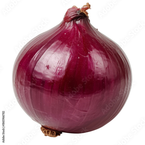 Red Onion on a Plain Background Ready for Cooking and Meal Preparation