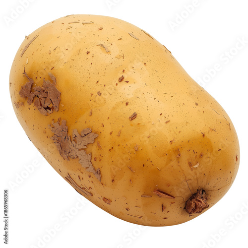 Potato Sits on a Plain Surface With Rough Texture and Brown Color in the Kitc...