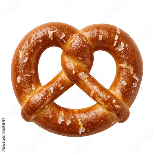 Soft Pretzel With Twists and Salt on a Clean Background Ready to Be Served or...