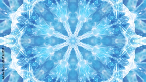 abstract icy crystal kaleidoscope animation