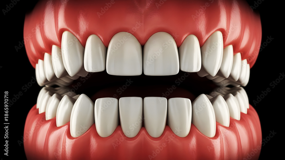 Obraz premium 3D Visualization of Human Teeth with Detailed Structure
