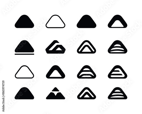 Diverse Mound Logos. Mound. Icon set. Set Logo of mound: archaeological mound. harmonious logo variations of the same emblematic concept, each with different