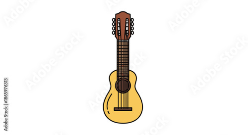 Illustrated ten-string charango a small Latin American folk musical instrument.