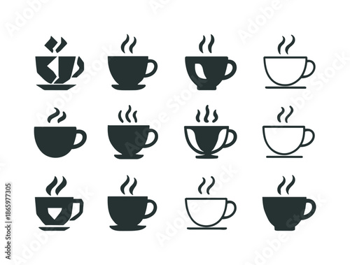 Wallpaper Mural Mental Health Icons. Mental health days. Icon set. Set Logo of Mental health days: cup of tea. harmonious logo variations of the same emblematic concept, each Torontodigital.ca