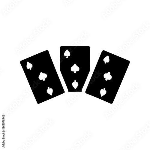 Three playing cards representing a possible poker hand or card game