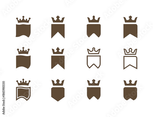 Landgrave Emblem Variations. Landgrave. Icon set. Set Logo of Landgrave: noble banner. harmonious logo variations of the same emblematic concept, each with