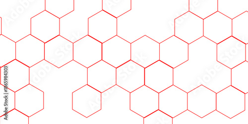 abstract geometric red texture background red hexagon 3D background texture. 3d rendering illustration. Clear pattern abstract background hexagon .Futuristic abstract banner.	