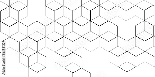 Abstract hexagon white background with shadow .white background Futuristic blue neon honeycombs. Modern technology design. Vector illustration.	