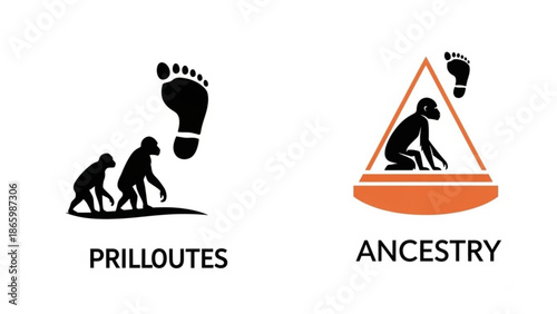 Evolution Silhouette Symbols for Ancestry and Heritage