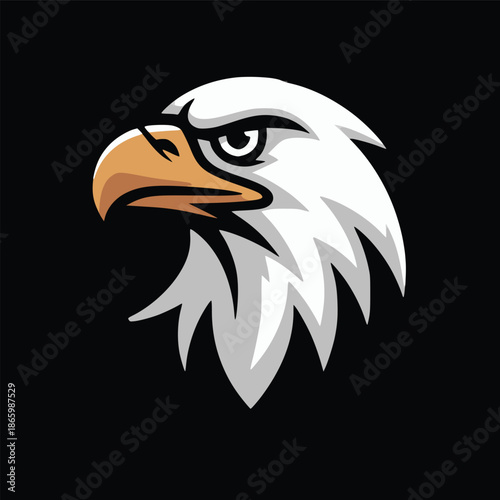 Eagle Head Logo, Bird of Prey Icon, Bald Eagle Vector