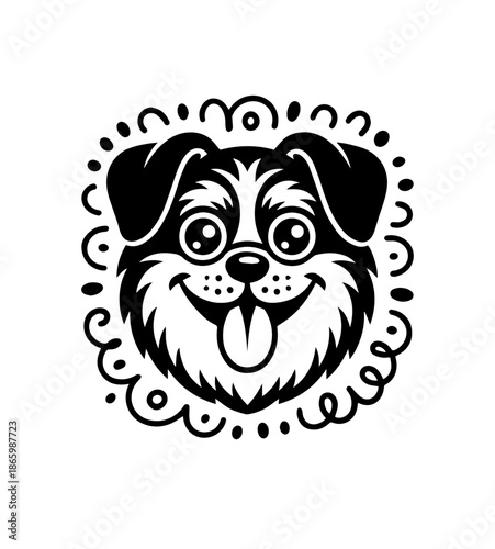  Dogs faces doodle Collection of hand drawn funny cute faces of dogs pets of different breeds and fur styles isolated on transparent background. Illustration of dogs breeds for kids