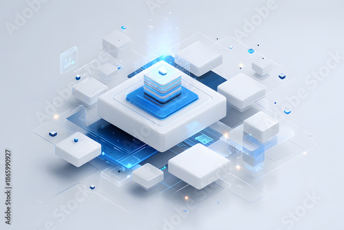 abstract blue background with cubes