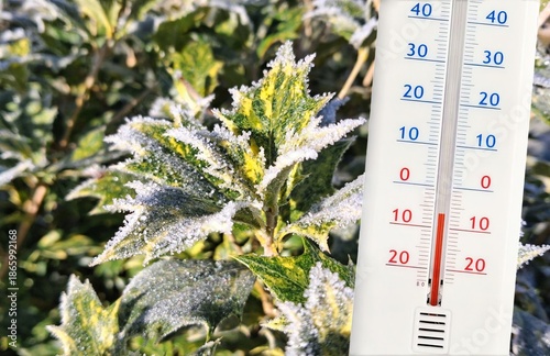 Thermomètre Température négative, gelée hivernale