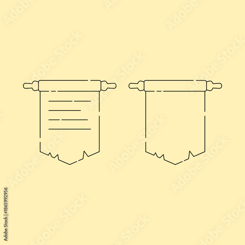 Ancient document scroll. Important archive. Historical record. vector illustration.