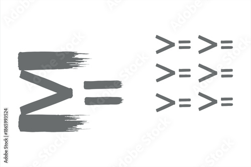 Brushed Math Comparison Symbols