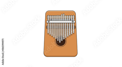 Wooden Kalimba Musical Instrument with Metal Tines.