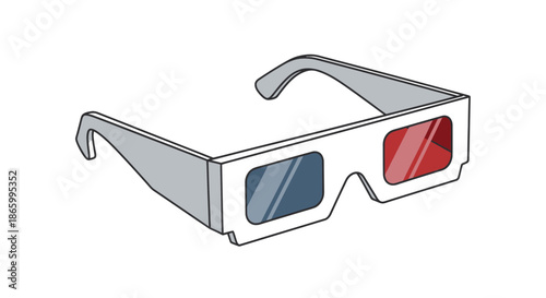 3D Glasses with Red and Blue Lenses for Stereoscopic Viewing Experience.
