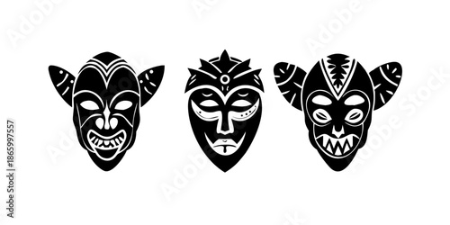 Tribal mask illustrations