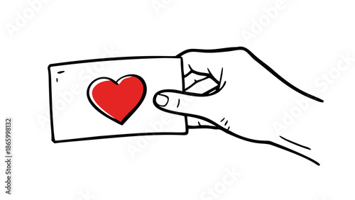 Hand holding a heart card